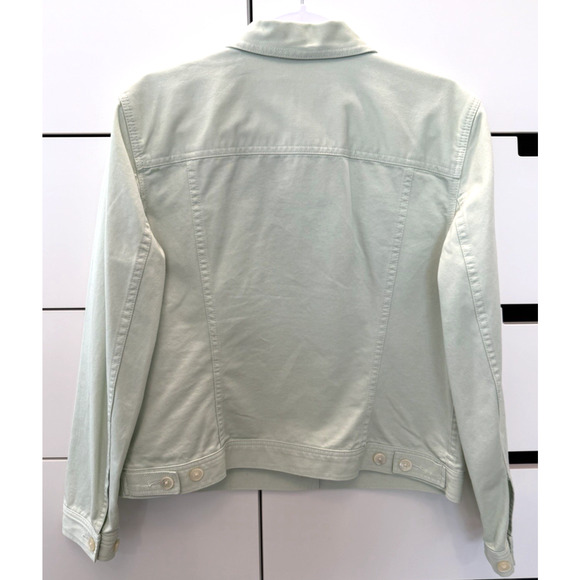 Ralph Lauren Jeans Co. Light Green Jean Jacket Women's Sz. Large - Button Up - Picture 2 of 10